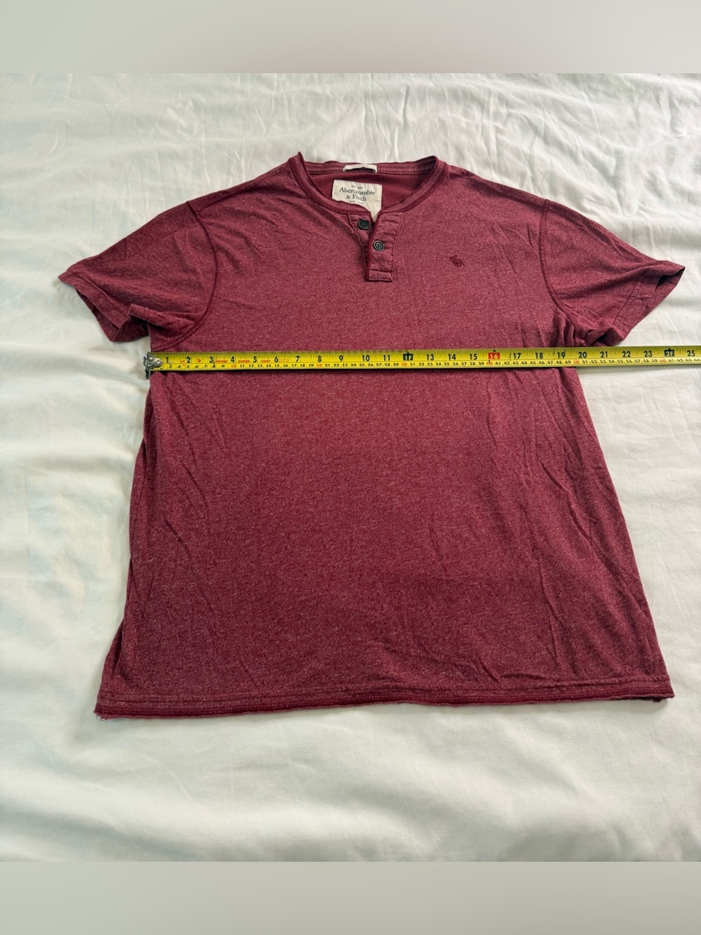 Abercrombie Classic Burgundy Henley Tee L - Picture 9 of 10